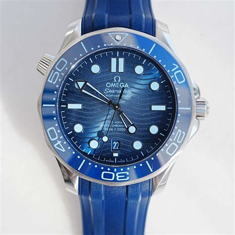 omega seamaster white rubber|Omega Seamaster diver blue.